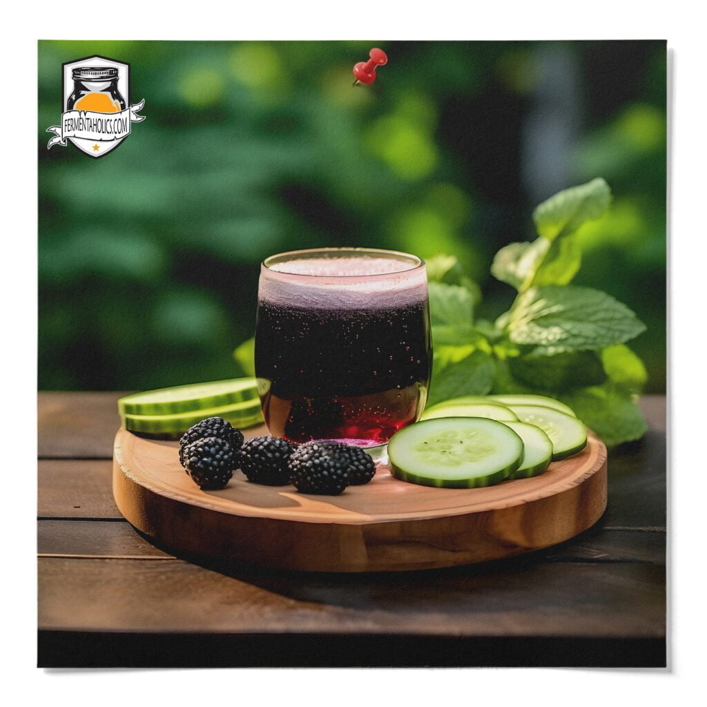 blackberry cucumber kombucha