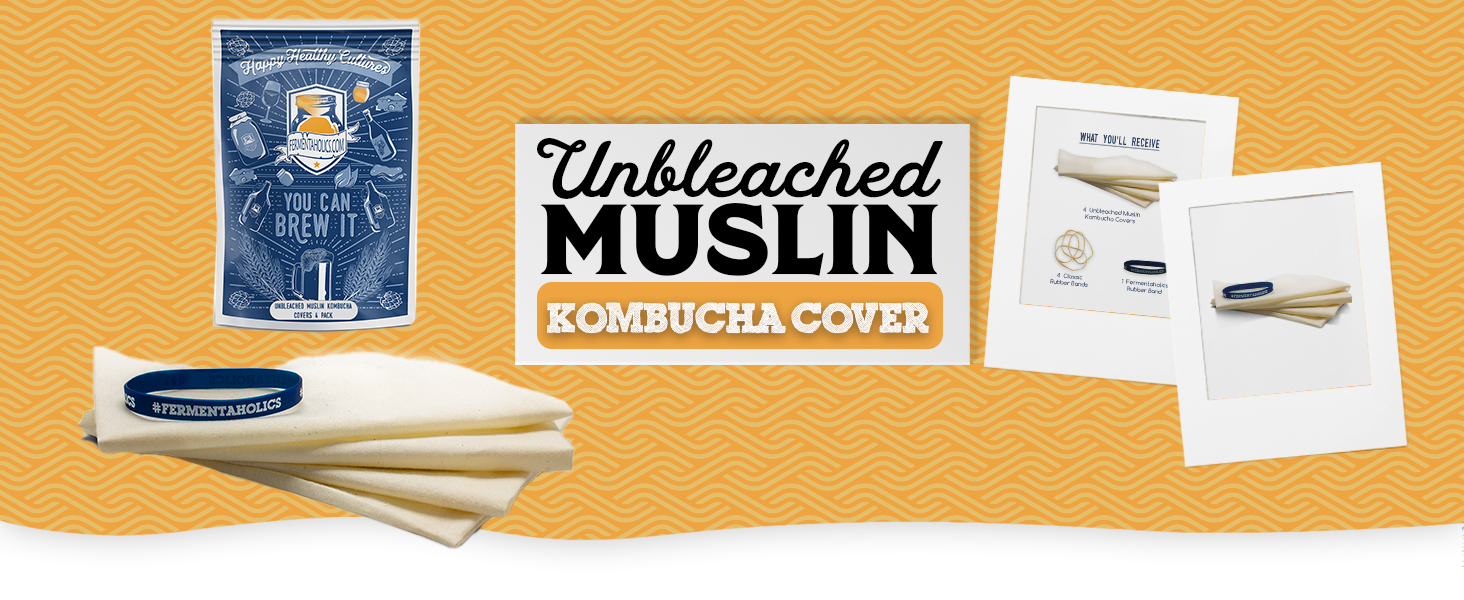 Unbleached Muslin Kombucha Covers