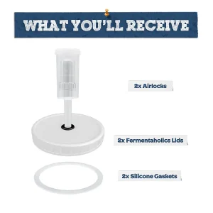 Mason Jar Lids With 3 Piece Airlocks