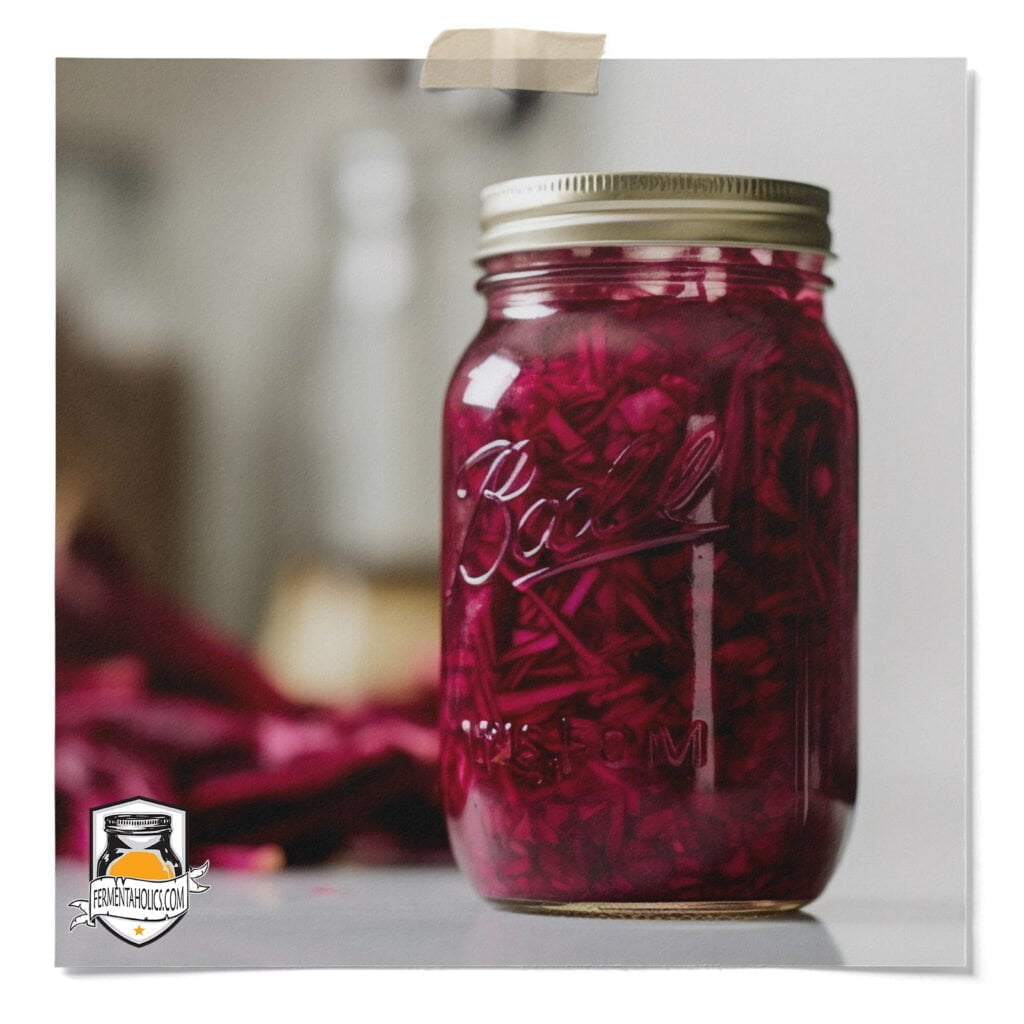 Beet and Kombucha Sauerkraut