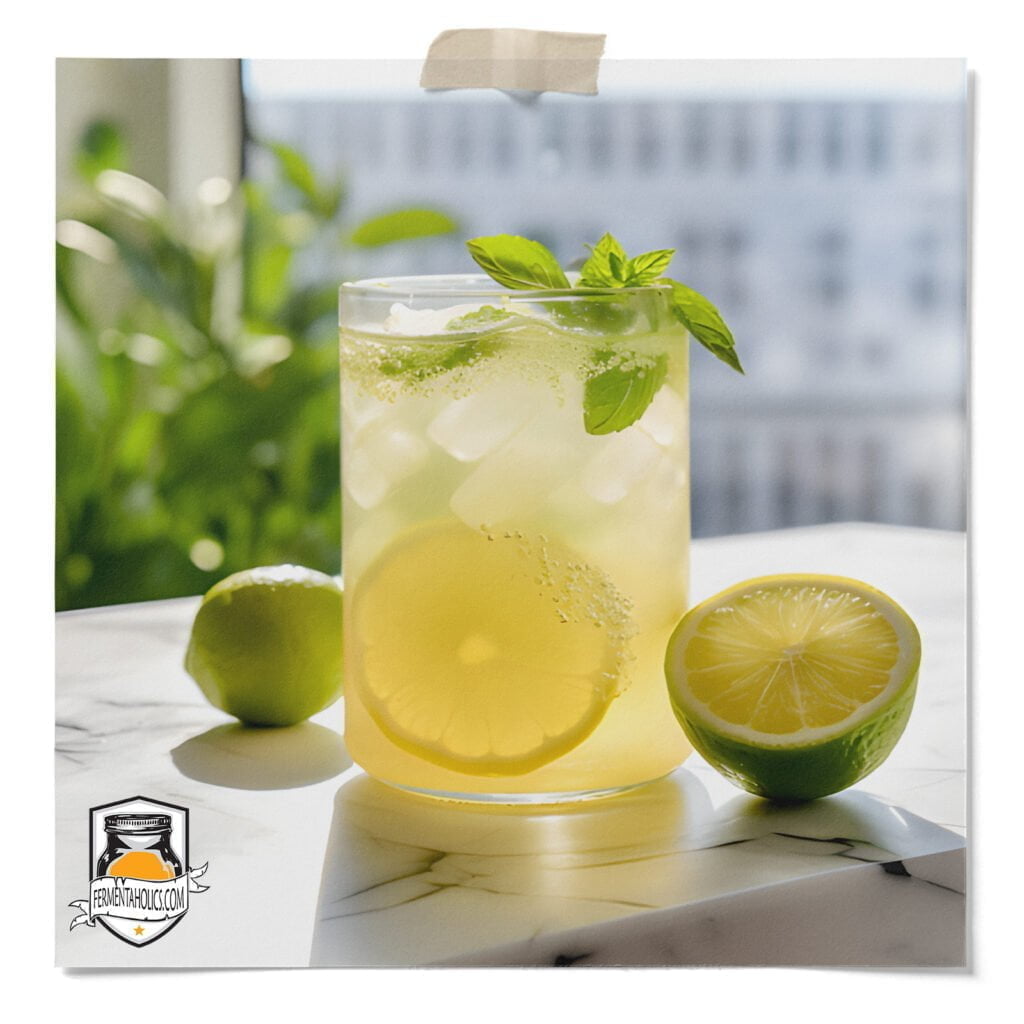 lemon lime mint kombucha