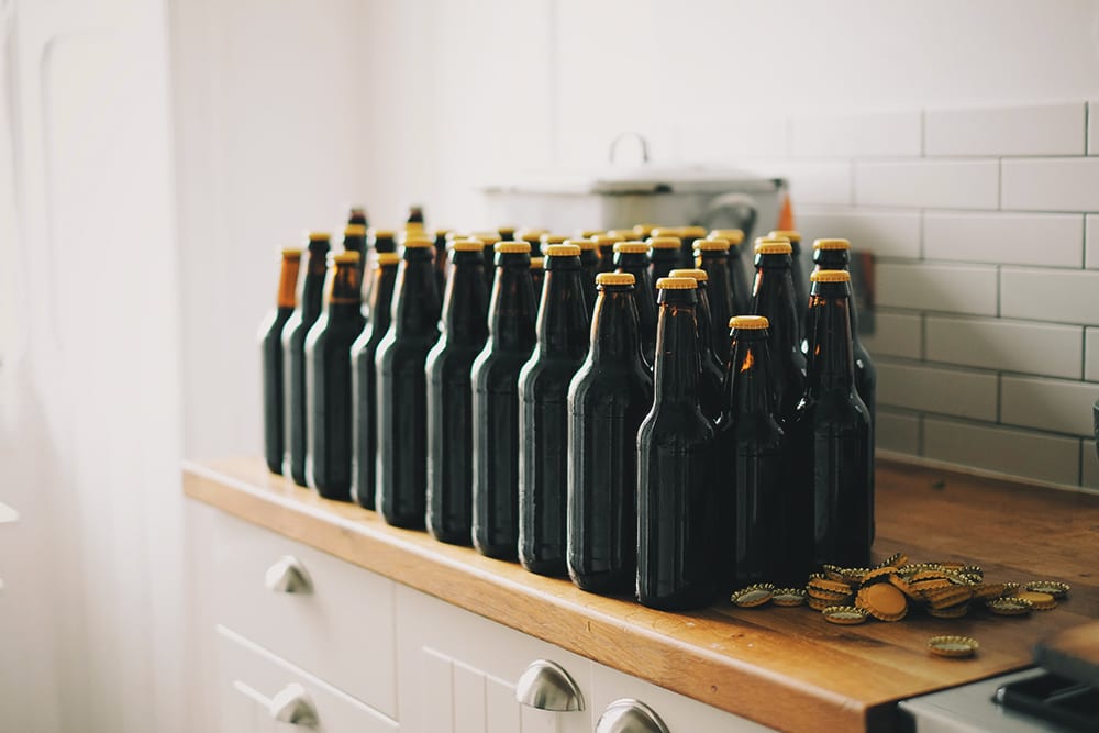 bottle and bottle caps for ibu beer