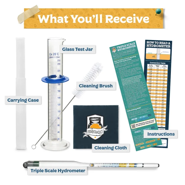Complete Hydrometer Test Kit With Glass Test Jar
