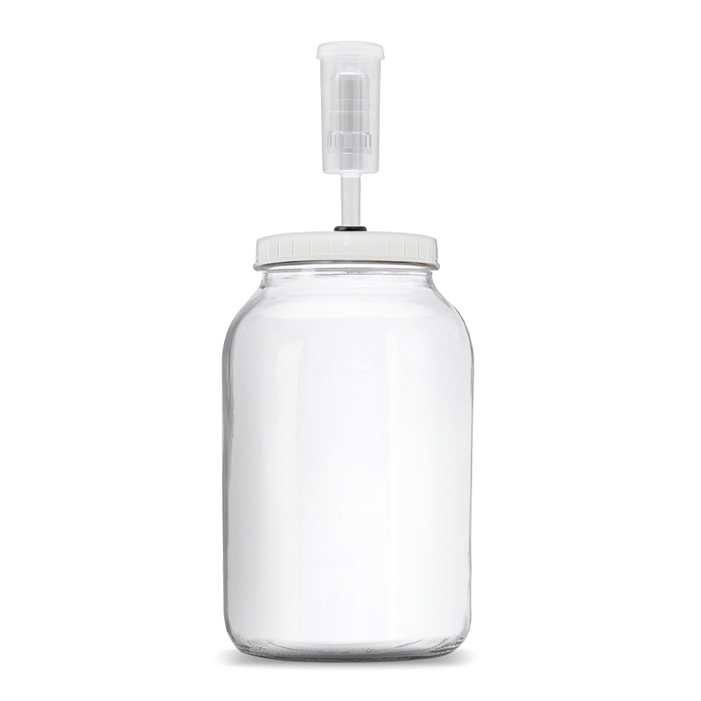 Glass Gallon Jar with Grommet Lid and 3-piece Airlock