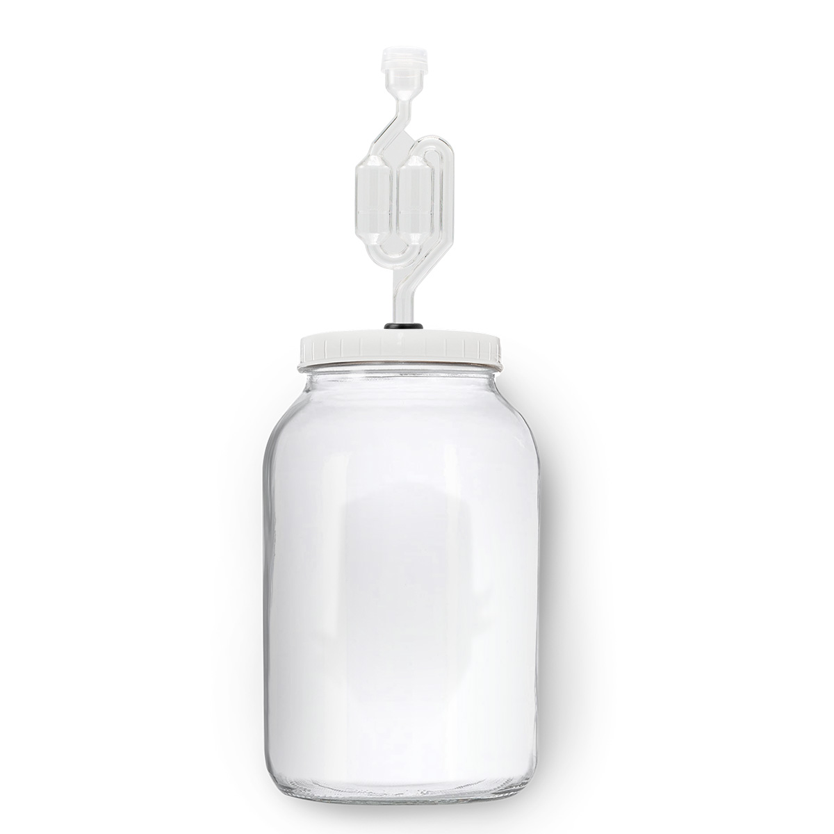 Gallon Glass Jar with S-Shaped Airlock