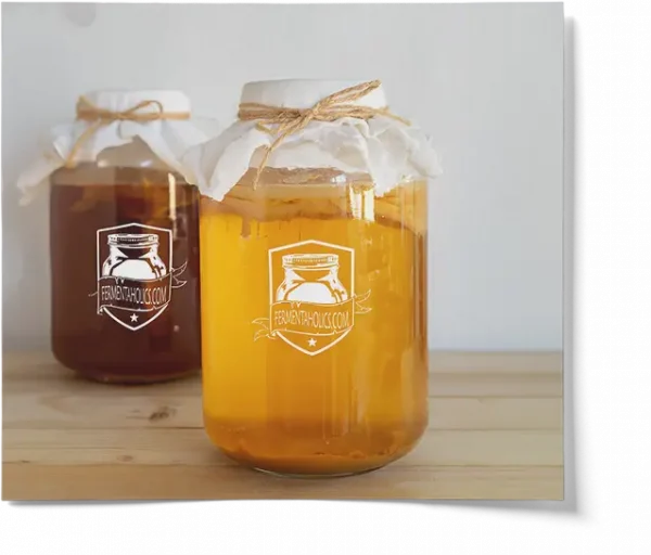 2-Pack Printed Gallon Glass Jar