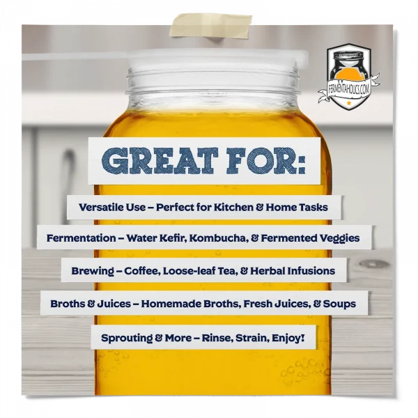 Food Grade Strainer For Gallon Jar