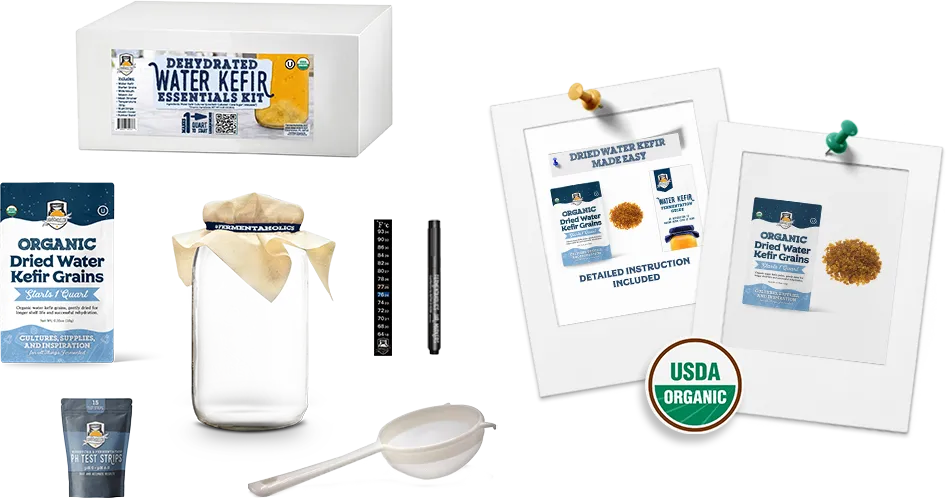 Dried Water Kefir Grains Essentials Kit