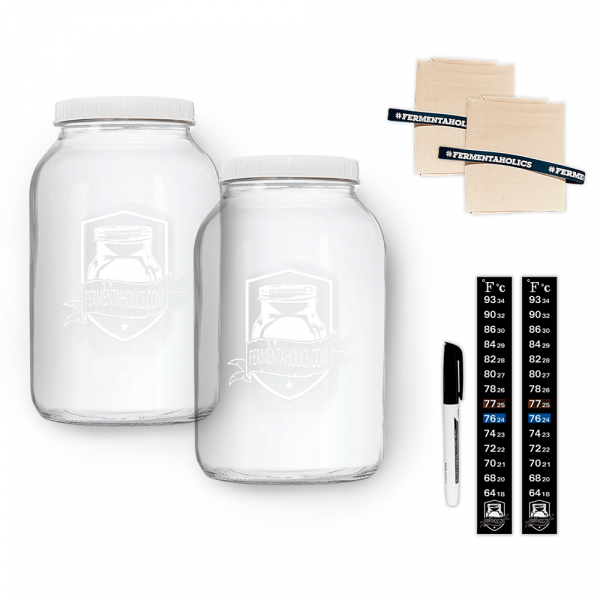 Printed Gallon Kombucha Glass Jar 2 Pack