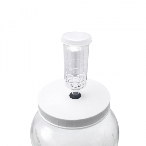 3-Piece Style Airlock In Grommeted Gallon Lid