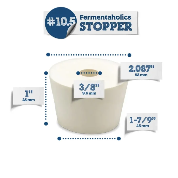 #10.5 Drilled Rubber Stopper