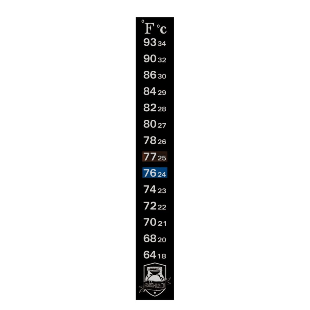 Adhesive Temperature Strip for Fermenters