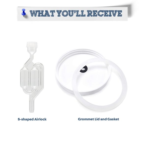 S-Shaped Airlock, Grommeted Lid, And Gasket