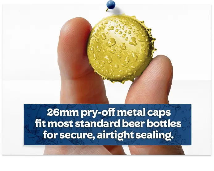 26Mm Gold Pry Off Crown Beer Caps
