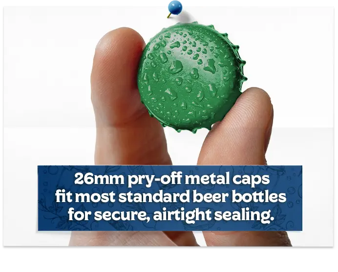 26Mm Green Pry Off Crown Beer Caps