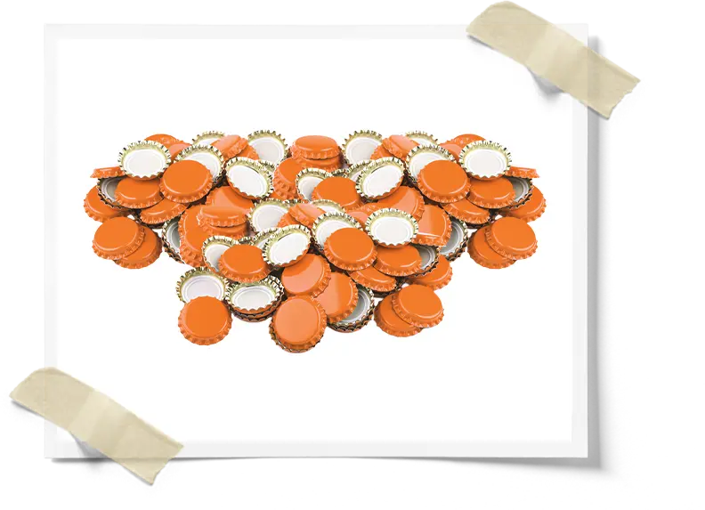 Orange Beer Bottle Caps