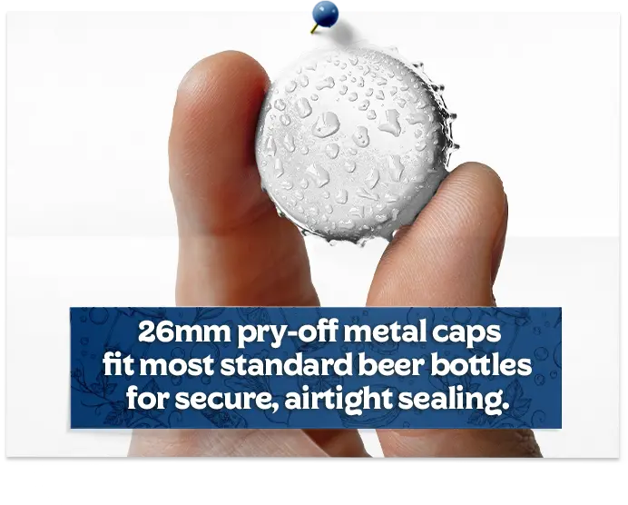 26Mm Silver Pry Off Crown Beer Caps