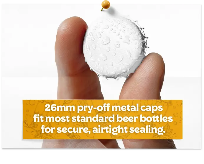 26Mm White Pry Off Crown Beer Caps