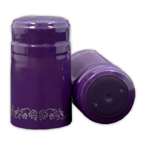Purple Silver Wine Bottle PVC Shrink Caps