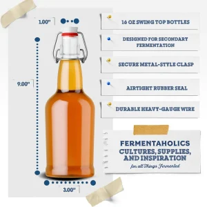 6 Pack Clear Fliptop Bottles