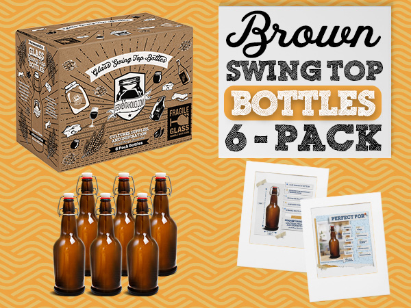 Brown Glass Flip Top Bottles