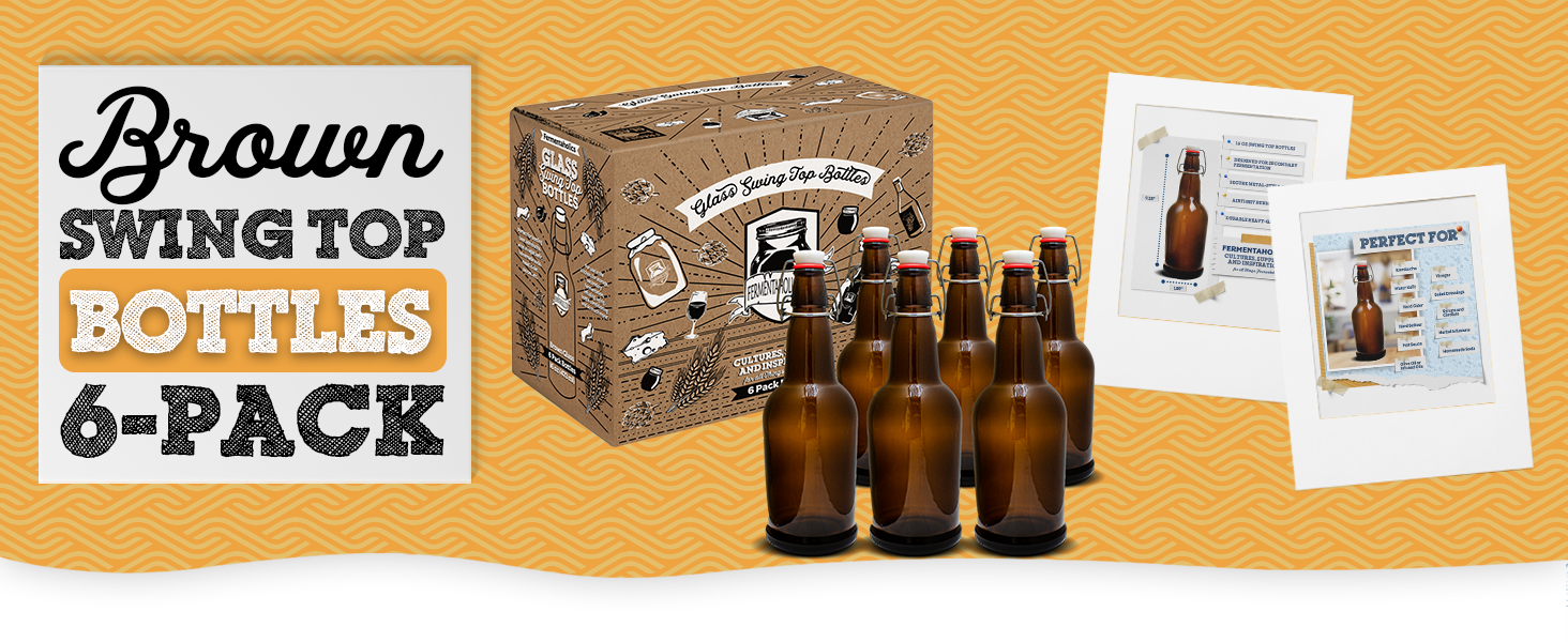Brown Flip Top Glass Bottles