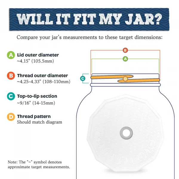 Fermentation Lid For Gallon Jar