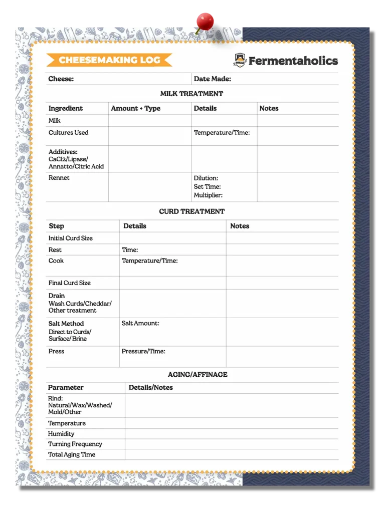 Cheesemaking Log