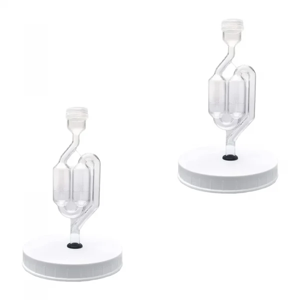 2-Pack Wide Mouth Mason Jar Lids With S-Airlocks