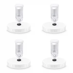 4-pack Wide Mouth Mason Jar Lids with 3-piece Airlocks