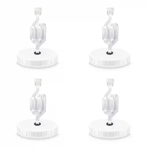 4-Pack Wide Mouth Mason Jar Lids With S-Airlocks
